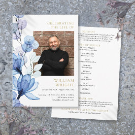 Programa Blue Floral Memorial Funeral Orden De Servicio