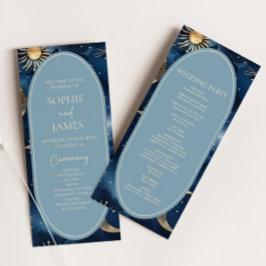 Programa Blue Gold Celestial Elegant Starry Sky Wedding