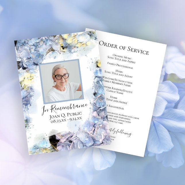 Programa Blue Hydrangea Flowers Funeral Service (Subido por el creador)