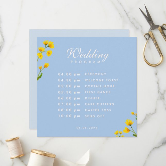 Programa Blue & Yellow buttercup wedding (Anverso/Reverso In Situ)