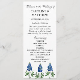 Programa Bluebonnets Blue Floral Elegant Boda moderno