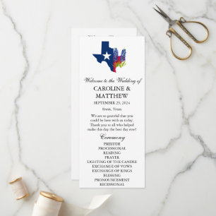 Programa Bluebonnets Floral Azul Texas Boda moderno
