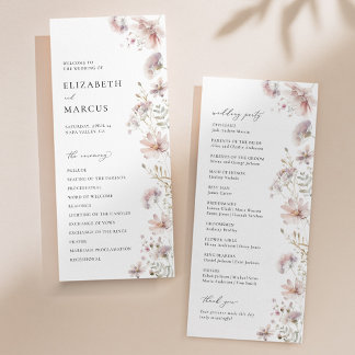 Programa Blush Wildflower Boho Wedding Program
