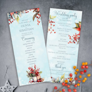 Programa Boda acogedor de ramo de berry de invierno Rowan