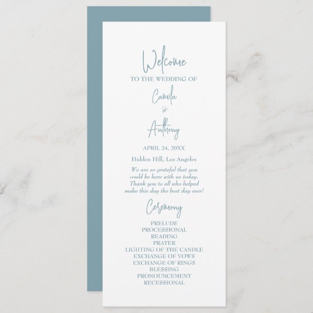 Programa Boda azul (Anverso / Reverso)