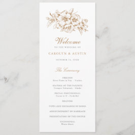 Programa Boda azul botánico elegante floral