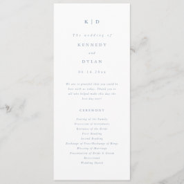 Programa Boda azul turbio Minimalista simple