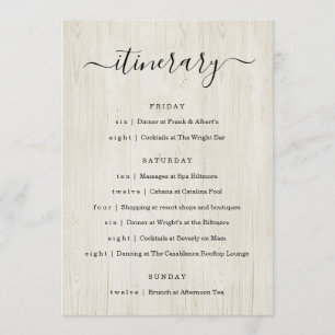 Programa Boda / Bachelorette Party / Cumpleaños Itinerario