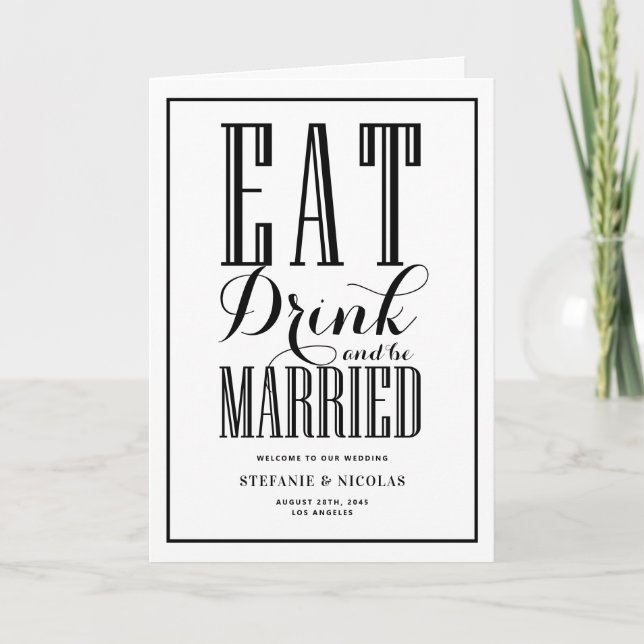 Programa Boda Black Eat, Drink and Be Married (Anverso)