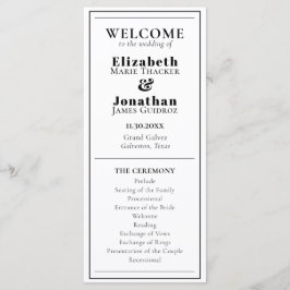 Programa Boda blanco y negro minimalista