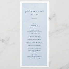 Programa Boda Blue Watercolor Encantador Cloudscape