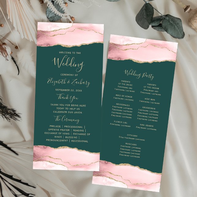 Programa Boda Blush Gold Ágata Esmeralda Verde (Subido por el creador)