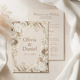 Programa Boda Boho Beige Dried Flower y White Roses