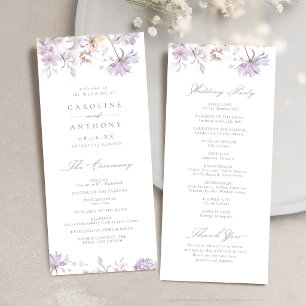 Programa Boda Botánica Floral Boho Elegante Púrpura