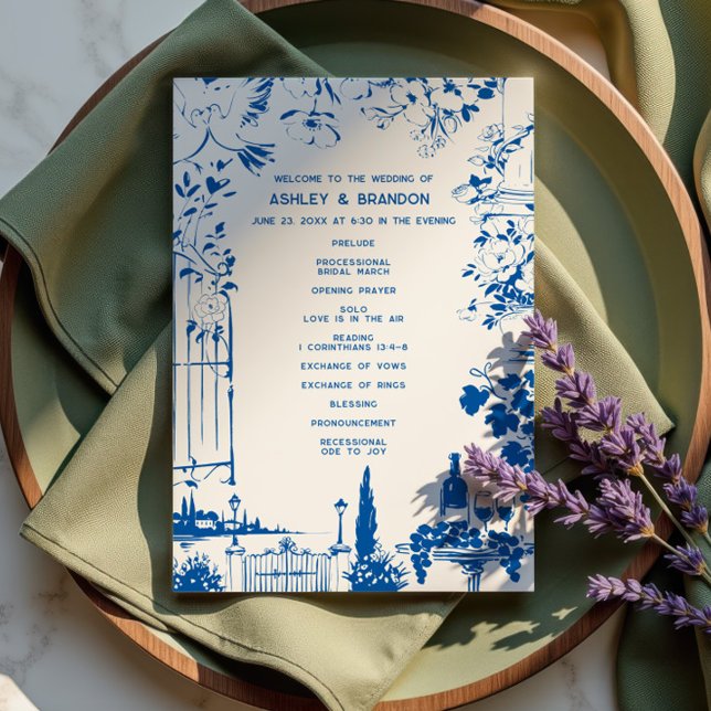 Programa Boda caprichosa de jardín europeo azul francés (Subido por el creador)