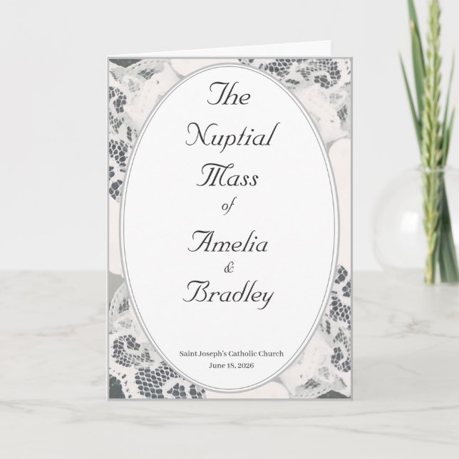 Programa Boda Católica Champagne Pink Lace (Anverso)