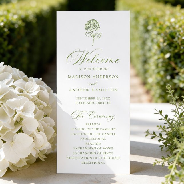 Programa Boda Clásica de Hortensias Verde Oliva (Subido por el creador)