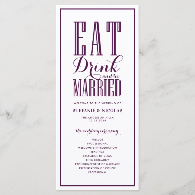 Programa Boda Comer Beber y estar Casado (Anverso)