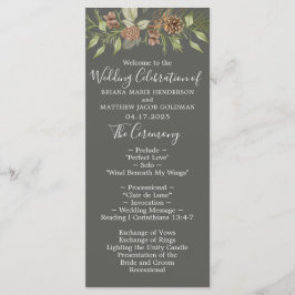 Programa Boda con elegante letra gris de invierno