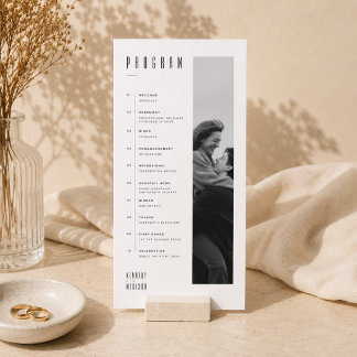 Programa Boda con Foto en Blanco y Negro Minimalista Modern