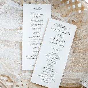 Programa Boda con letra elegante moderna