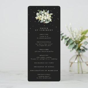 Programa Boda con ramo de snowberry negro elegante + Eucali