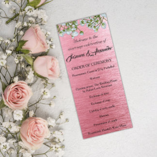 Programa Boda contemporáneo de rosas Metalizado y blancas