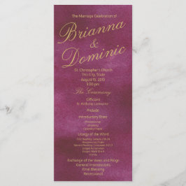 Programa Boda Cranberry and Gold Watercolor