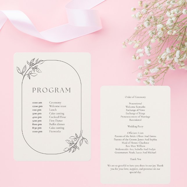 Programa Boda crema minimalista Itinerario (Subido por el creador)