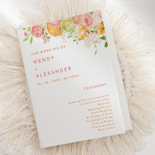 Programa Boda de acuarela de cítricos doblado