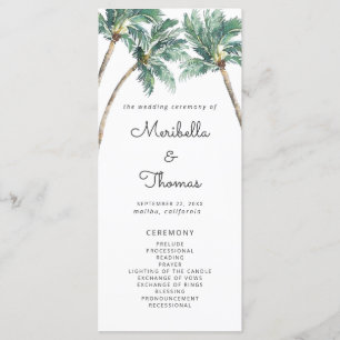 Programa Boda de acuarela del Palm Tree Beach Tropical