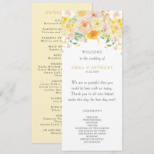 Boda de acuarela floral amarilla de mantequilla ro