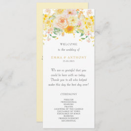 Programa Boda de acuarela floral amarilla de mantequilla ro