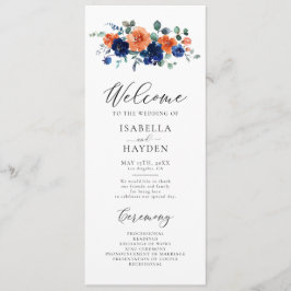 Programa Boda de acuarela floral de la Marina Naranja quema