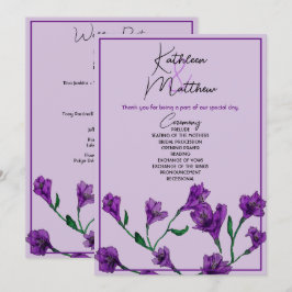 Programa Boda de acuarela morado floral
