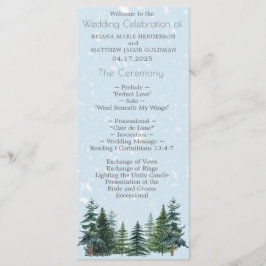 Programa Boda de árboles de pino de invierno perenne rústic