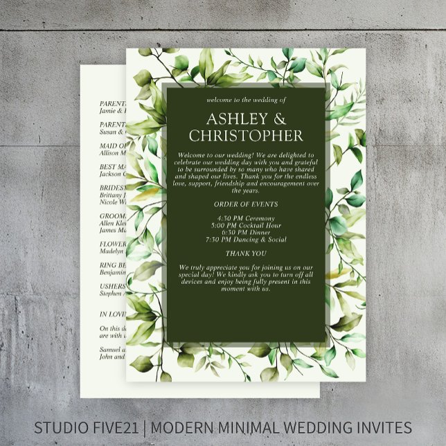 Programa Boda de borde floral rústico de elegancia clásica (Subido por el creador)