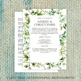 Programa Boda de borde floral rústico de elegancia clásica