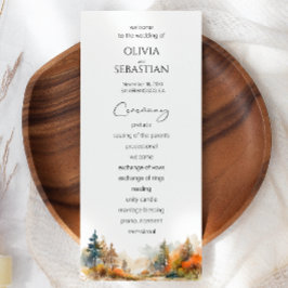 Programa Boda de Bosques de Otoño Rústico