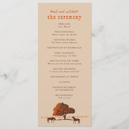 Programa Boda de caballos de la valla de la carrera de caba