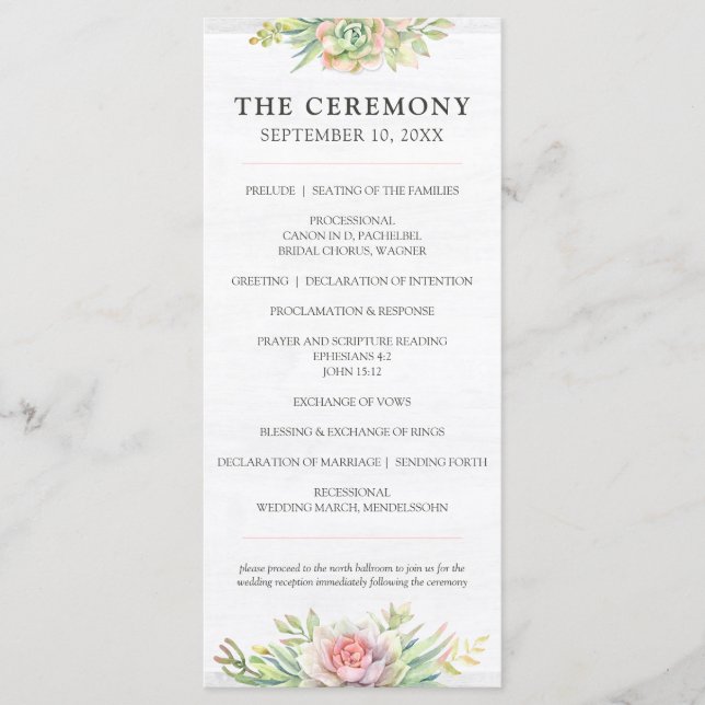 Programa Boda de Cactus del Desierto Suculento de la acuare (Anverso)