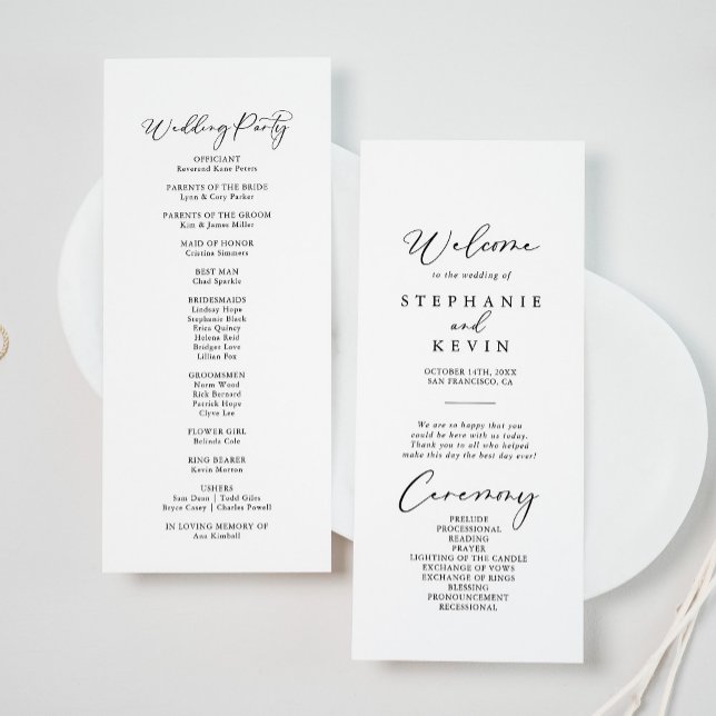 Programa Boda de caligrafía de estilo idílico (Subido por el creador)