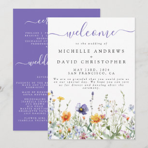 Programa Boda de campo de flores silvestres