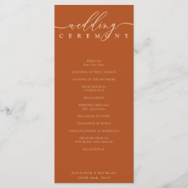 Programa Boda de ceremonia de terracota minimalista