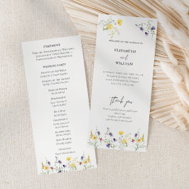 Programa Boda de ceremonias de Boho Floral Watercolor