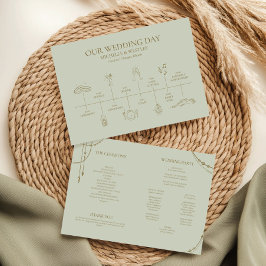 Programa Boda de cuentas de color verde claro Sage