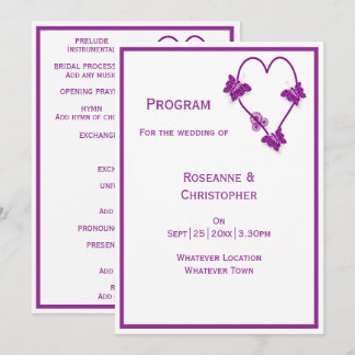 Programa Boda de diseño cardíaco de mariposas moradas