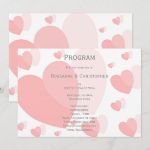 Programa Boda de diseño de corazones de color rosa