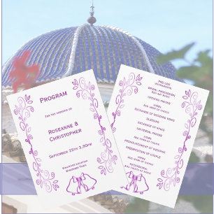 Programa Boda de diseño de gráfico de púrpura