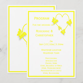 Programa Boda de diseño del corazón de mariposas de color a